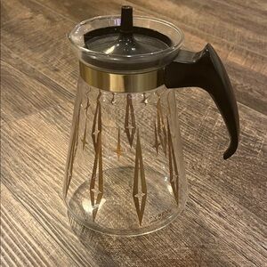 ▫️Vtg Pyrex Mid Century Atomic Starburst Modern Glass Coffee Carafe